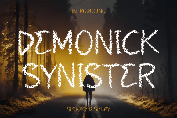 Demonick Synister Font for Spooky Editorial Design
