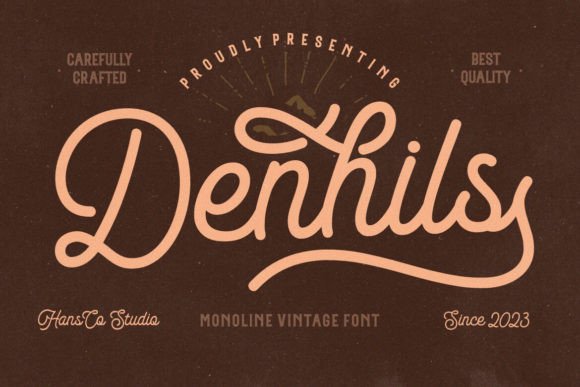 Denhils Font: A Vintage Script for Editorial Design