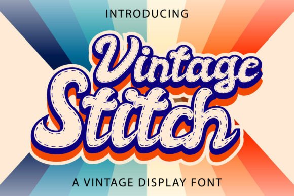 Vintage Stitch Font for Editorial Design
